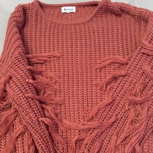 Merci fringed sleeve long sleeve top size L